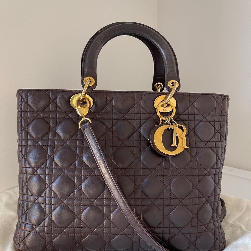 Christian Dior Lambskin Cannage Large Dark Brown Lady Dior
Shoulder Bag - Picture 9 of 11